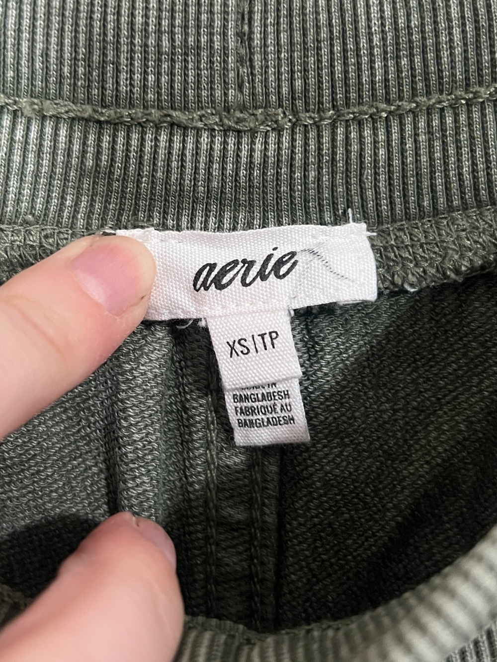 Aerie Wide Leg Pants in Olive Green Tie Waist Size XS Pockets - Picture 3 of 10
